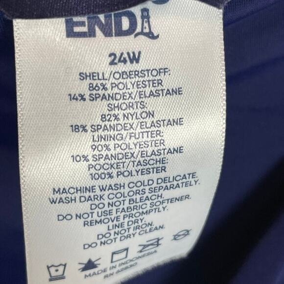 Lands' End Women's Shorts Blue Plus Size 24W Quick Dry Board Swim Cover-up - Picture 6 of 6